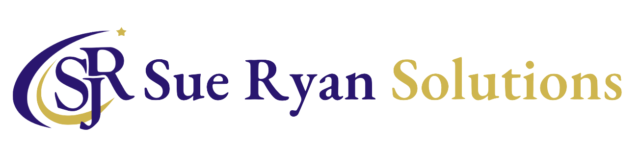 New Sue Ryan Solutions Logo bold Blue and Gold